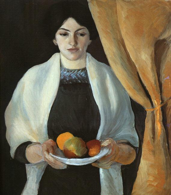 August Macke Portrait with Apples : Wife of the Artist